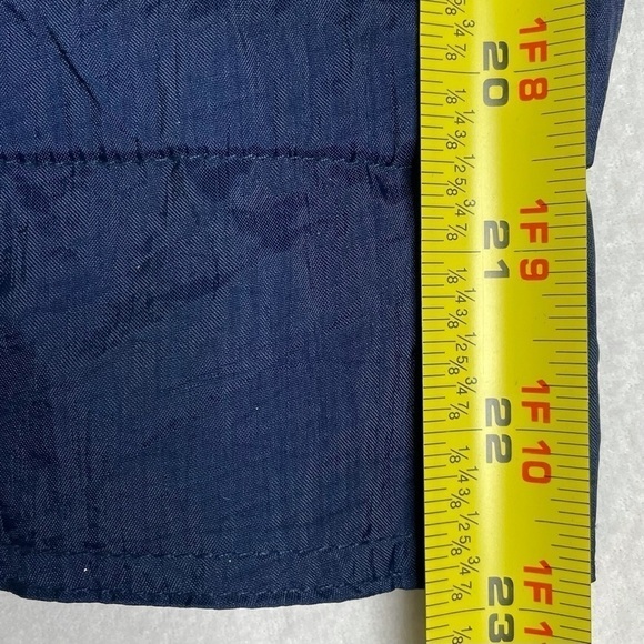 Vintage Athletic Works 90s Navy Silver Windbreaker Jacket Medium Retro - Picture 7 of 8